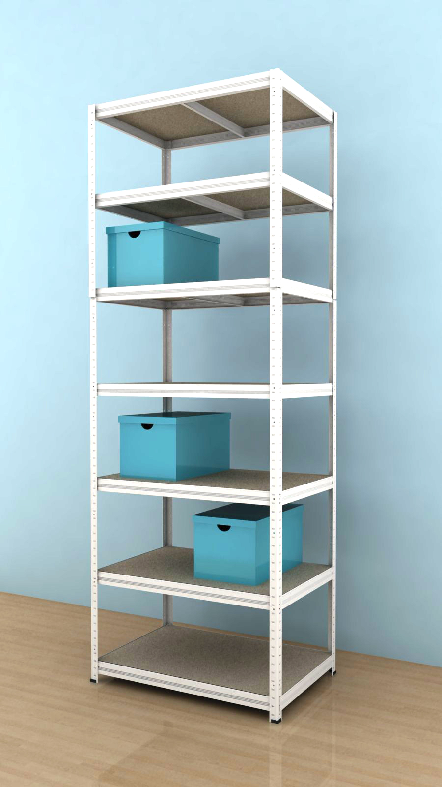 Regał 2500x900x500/7, biały, 350 kg/p.