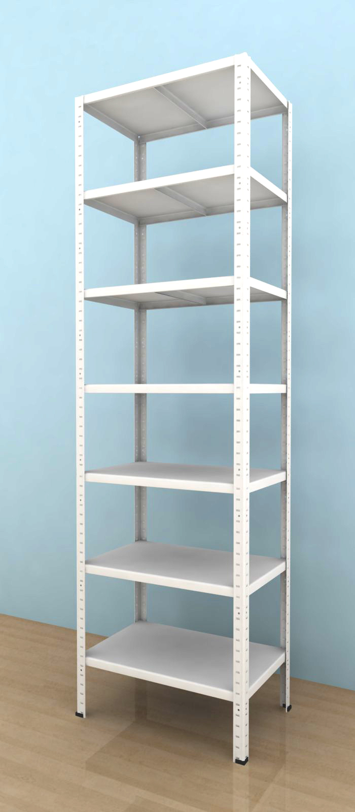 Regał metalowy 2000x600x400/7, 130 kg/p., biały
