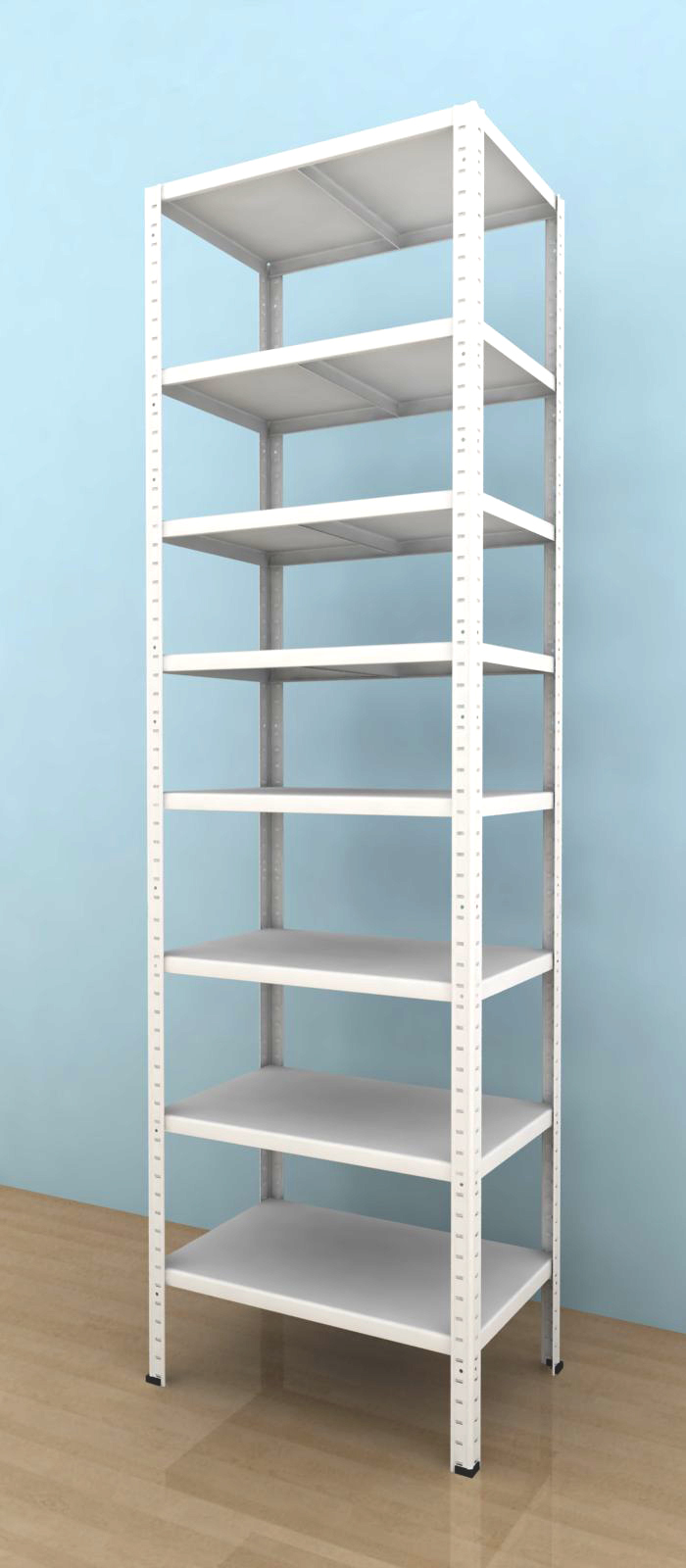 Regał metalowy 2000x600x400/8, 130 kg/p., biały