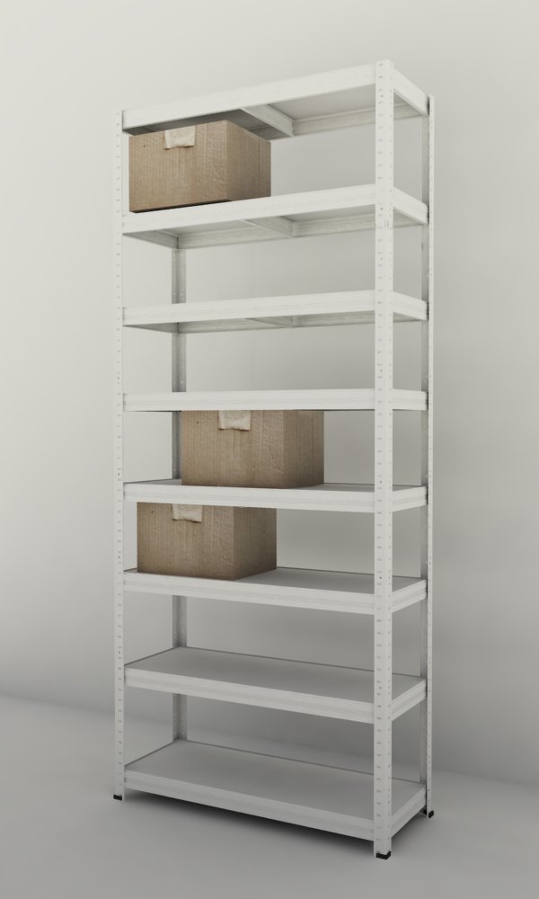 Regał 2500x900x450/8, biały, 350 kg/p.