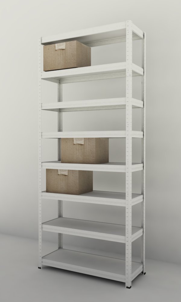 Regał 2500x900x450/8, biały, 250 kg/p.