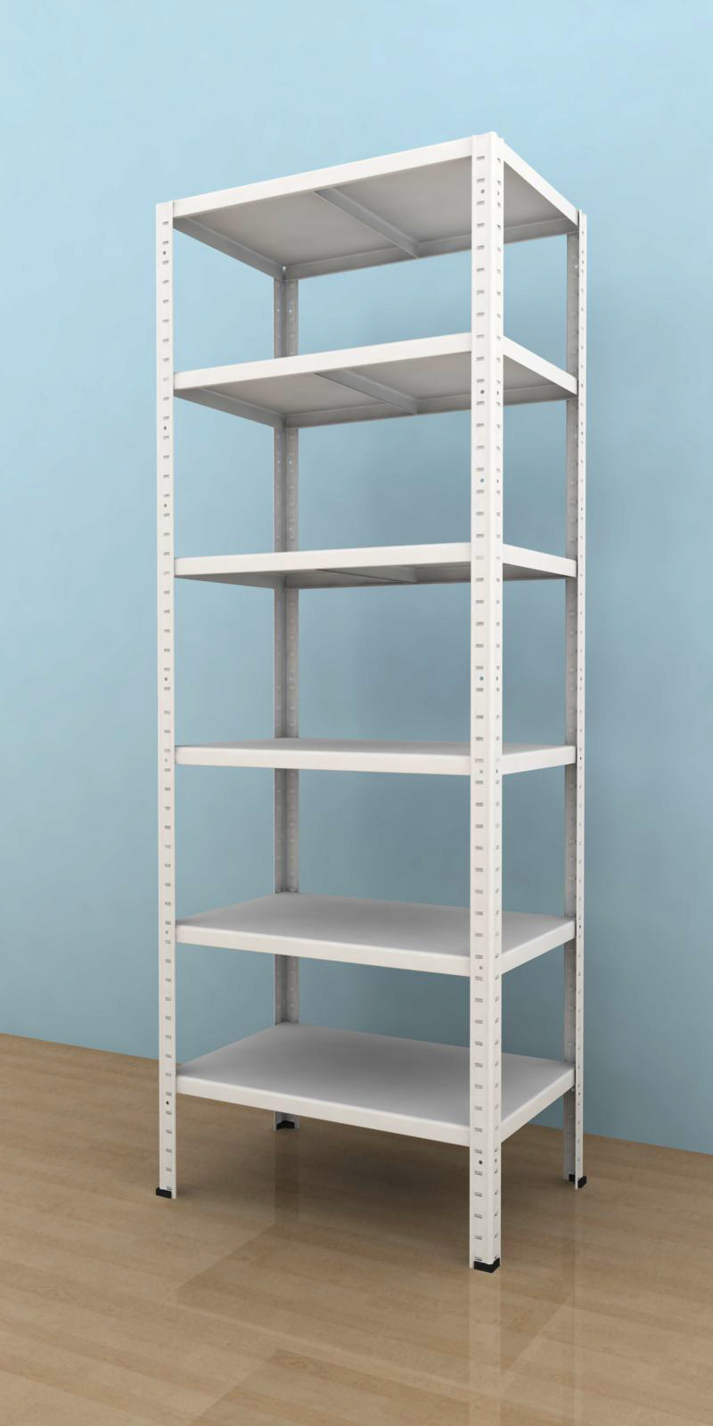 Regał metalowy 1600x600x400/6, 130 kg/p., biały